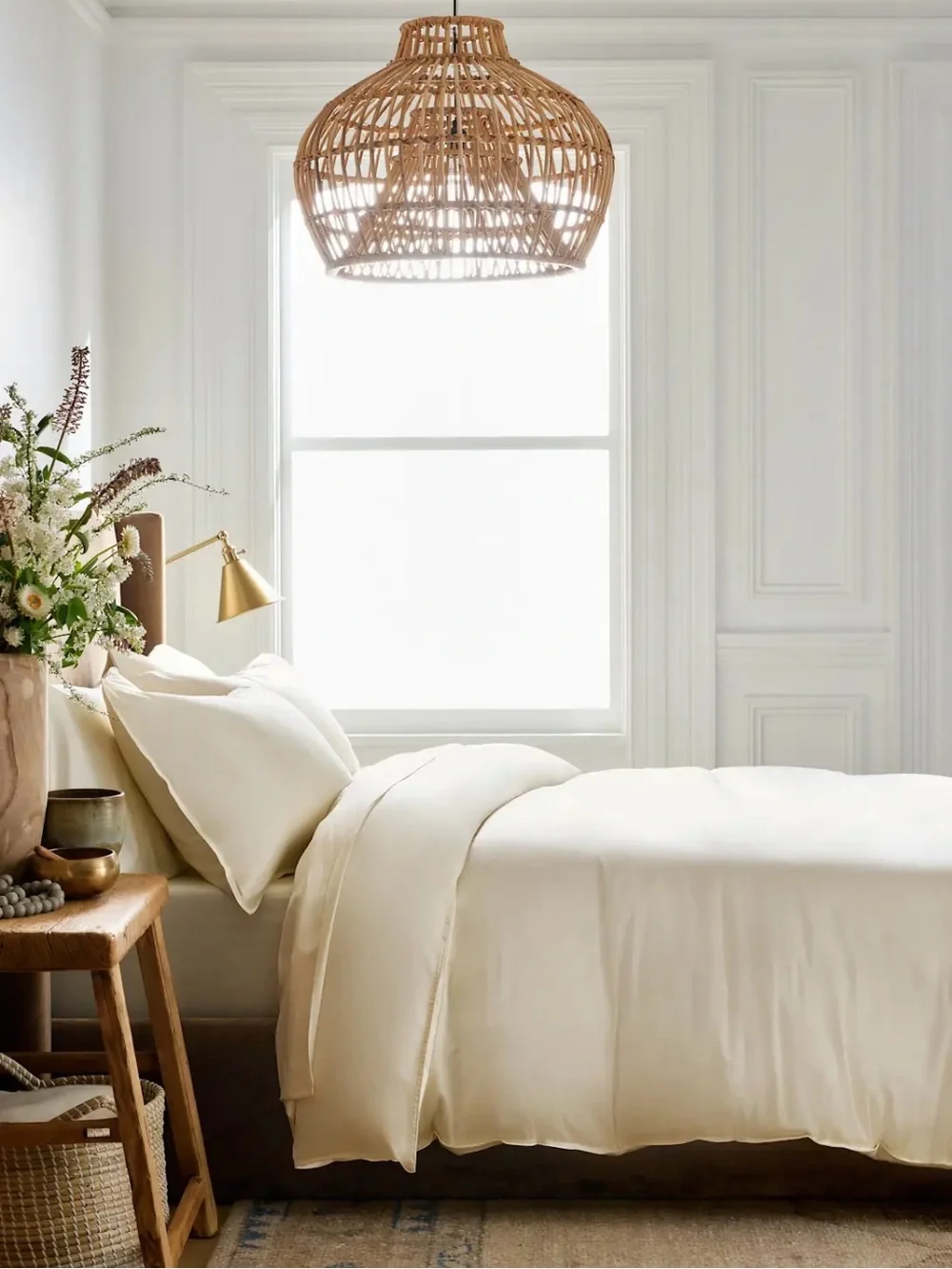 Quince Bamboo Duvet Set in Ivory - Full/Queen Looks Brand New
